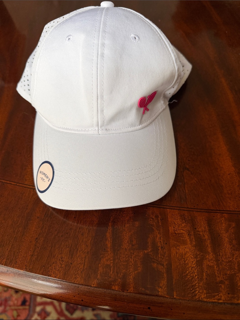 Tommy Bahama White Baseball Cap with Pink Heart Logo